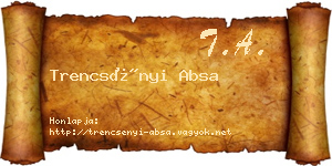 Trencsényi Absa névjegykártya